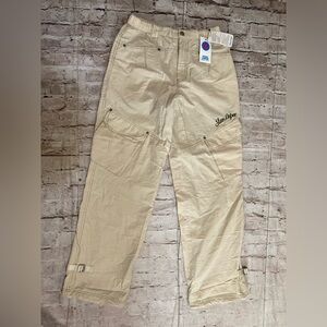 NWT Stan Loper by basic house beige, detailed, cargo pants waist 26”